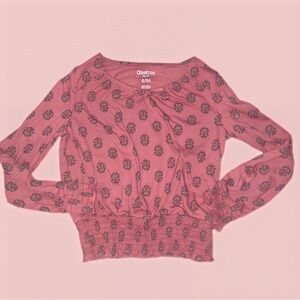 3/$15 OshKosh Girls Size 8 Pink Floral Long Sleeve Top